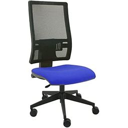 Silla De Oficina Ergonómica Passion - Malla Negra. Tapizado Azul