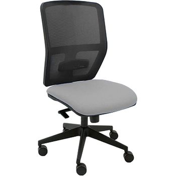 Silla De Oficina Ergonómica Keempat - Malla Negra. Tapizado Gris