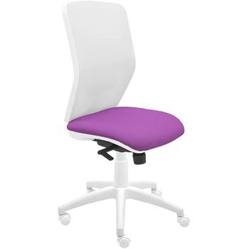 Silla De Oficina Ergonómica Keempat - Malla Blanca. Tapizado Frambuesa