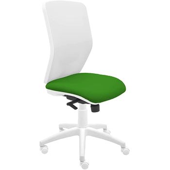 Silla De Oficina Ergonómica Keempat - Malla Blanca. Tapizado Verde