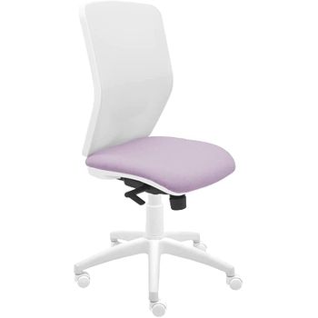 Silla De Oficina Ergonómica Keempat - Malla Blanca. Tapizado Lila