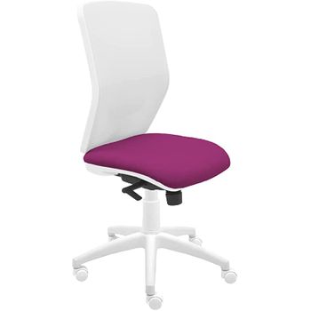 Silla De Oficina Ergonómica Keempat - Malla Blanca. Tapizado Magenta