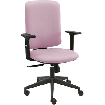 Silla De Oficina Eve Negra Con Reposabrazos - Tapizado Rosa Palo