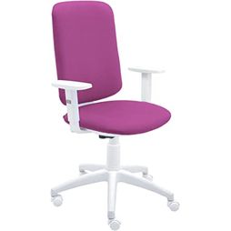 Silla De Escritorio Torino Blanca Con Reposabrazos - Tapizado Lila