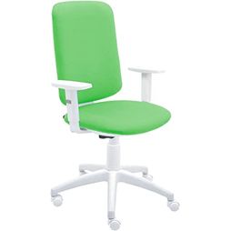 Silla De Oficina Eve Blanca Con Reposabrazos - Tapizado Pistacho