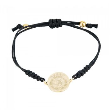 Pulsera Macramé Insignia Profesional De Ingeniería Informática En Plata De Ley 925 Bañada En Oro De 18k