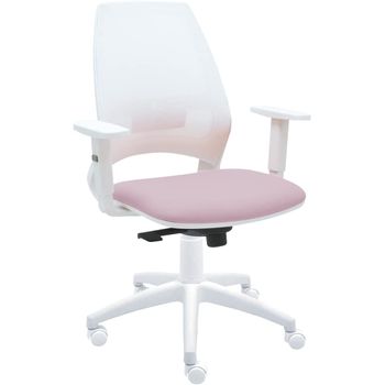 Silla De Oficina Eve Blanca Con Reposabrazos - Tapizado Malva con Ofertas  en Carrefour