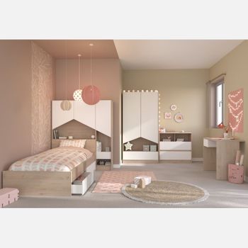 Muebles Child Melamina Miroytengo - Roble Jackson Y Blanco Mate