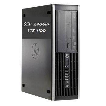 Ordenador Sobremesa Completo Hp Elite 8300 Sff, Reacondicionado Grado A, Intel Core I5-3470, 8 Gb De Ram, Disco 240 Gb Ssd+ Disco 1 Tb Hdd,,lector Dvd, Windows 10 Pro