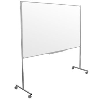 Pizarra Blanca Profesional De 150 X 122 Cm Con Estructura Móvil Con 4 Ruedas Con Freno