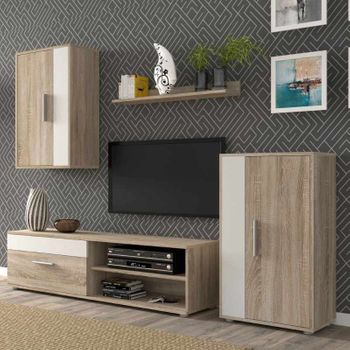 Conjunto De Muebles, Set De Muebles De Salón, Naturale, Comedor, Mueble  Auxiliar, Buffet-mueble Tv 160cm Roble Negro Nordico con Ofertas en  Carrefour