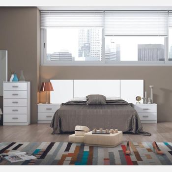 Pack Muebles Dormitorio Couple En Color Blanco Mate Dormitorio Moderno