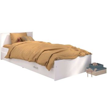 Cama Juvenil Candy Melamina Miroytengo Con Cajones 90x200 Cm - Blanco