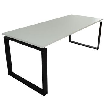 Mesa Escritorio Madera Estructura Metálica Negra 75x140x80cm Blanco Ofilike