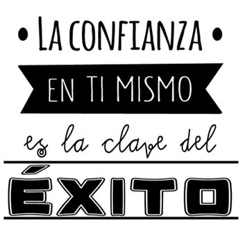 Vinilo Decorativo Pvc "la Confianza En Ti Mismo.." 90x60cm Negro