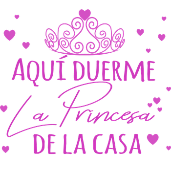 Vinilo Decorativo Pvc "aquí Duerme La Princesa.." 60x42cm Rosa