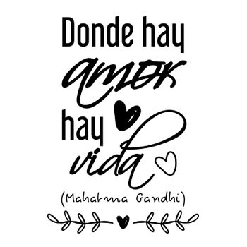 Vinilo Decorativo Pvc "donde Hay Amor Hay.." 60x42cm Negro