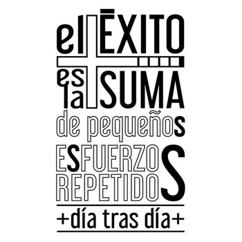 Vinilo Decorativo Pvc "el Éxito Es La Suma De.." 60x42cm Negro