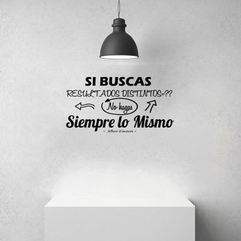 Vinilo Decorativo Pvc "si Buscas Resultados Distintos.." 90x60cm Negro