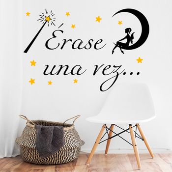 Vinilo Decorativo Pvc "érase Una Vez.." 60x42cm Negro