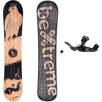 Bextreme Pack Tabla Snowboard Freestyle Aurum con Fijaciones SP Private.  Eco-Board de Bambu, Haya y álamo. Snow para Hombre y Mujer. Varias Medidas