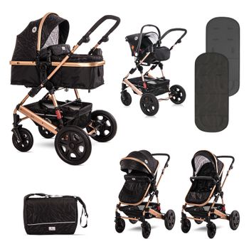 Carrito De Bebé Trío Convertible Con Bolso Lora Lorelli Negro