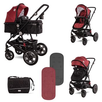 Carrito De Bebé De Tres Piezas Con Capazo Duro Crysta Denim Blue