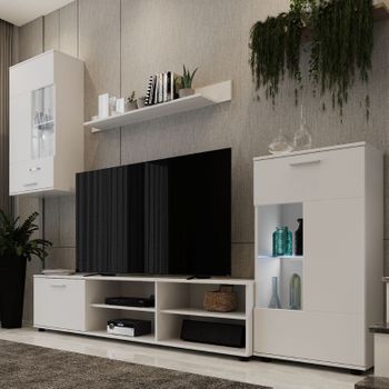 Mueble De Salón Melamina 230x39 Cm - Blanco