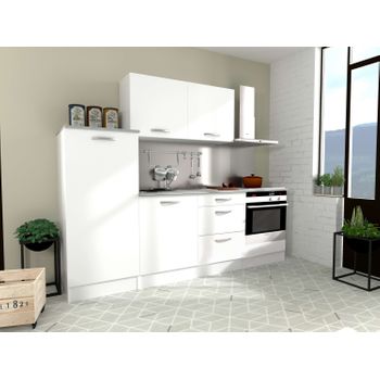 Cocina Modular Eko En Color Blanco Mate 240 Cm 6 Muebles