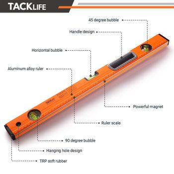 Nivel Modelo Mt-l02 (60,5 X 5,5 X 3cm) Herramienta Marca Tacklife