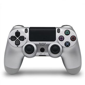 Mando Compatible Para Ps4 Doubleshock Inalambrico Y Con Vibracion Color Plata