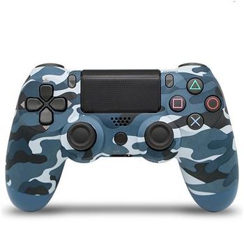 Mando Compatible Para Ps4 Doubleshock Inalambrico Y Con Vibracion Color Azul Militar