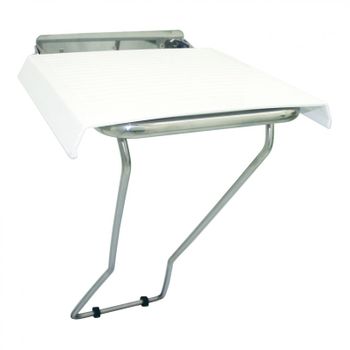 Asiento Para Ducha Abatible Con Soporte Acero Inox Brillo/abs Blanco