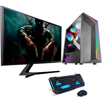 Ordenador Gaming Pack Pc -amd Ryzen 5-4600g | 16 Gb Ram Ddr4 | 480 Gb Ssd + 1tb Hdd|monitor 27" + Teclado/raton | Windows 11 | 3 Años De Garantia