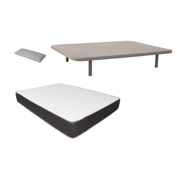 Cama Completa - Colchón Flexitex + Base Tapizada 3d + 6 Patas De 26cm +  Almohada De Fibra, 135x190 Cm con Ofertas en Carrefour