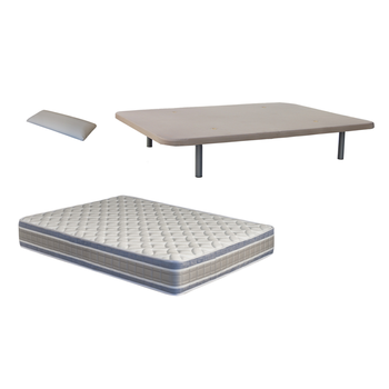 Pack Colchon + Base Tapizada Descansin, 135 X 190, Gris, Ideal Para  Personas Con Dolores De Espalda, Base Tapizada Silenciosa con Ofertas en  Carrefour