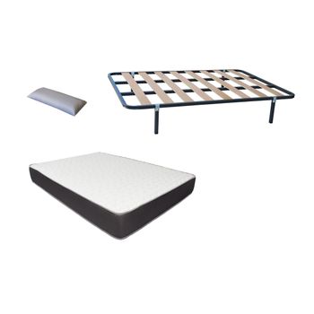 Pack Colchon + Somier Descansin, 90 x 180, Ideal para Personas con Dolores  de Espalda, Alta Firmeza, Silencioso