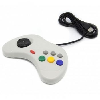 Mando Con Cable Usb Diseño Sega Saturn Classic Controller Para Juegos Pc Y Mac Gris