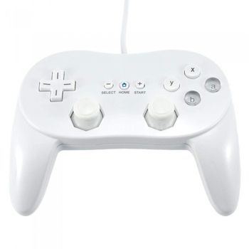 Mando Clásico Pro Para Wii Con Cable Blanco Compatible