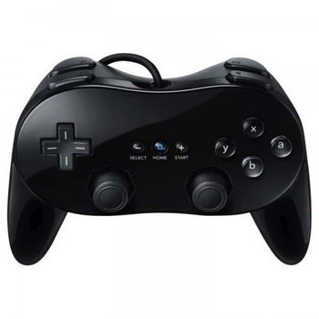 Mando Clásico Pro Para Wii Con Cable Negro Compatible
