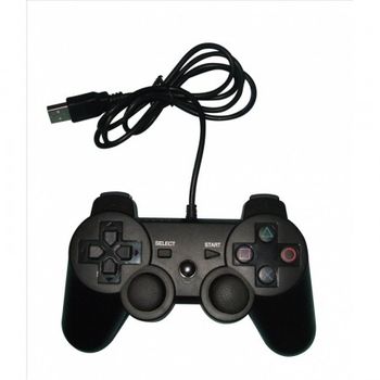 Mando Compatible Negro Con Cable Usb Dualshock Para Ps3 / Pc / Win98 / Me / 2000 / Xp