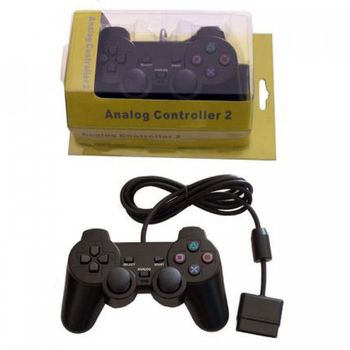 Mando Compatible Negro Dualshock Con Cable Para Ps2 Ps1 Playstation 2 1