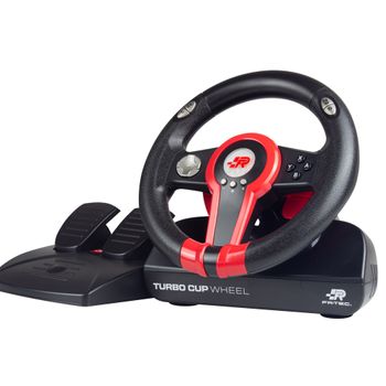 Volante Turbo Cup Wheel Fr-tec Para Nintendo Switch, Oled Y Pc Con Vibración, Levas De Cambio Y 2 Pedales