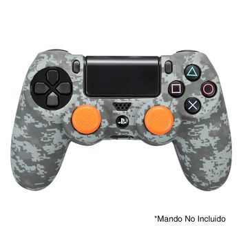 Pack Funda Silicona Y Grips Fr-tec Mando Dualshock Ps4 Camuflaje Pixel Negro