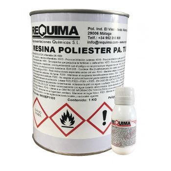 Pack Resina Poliester 1kg + Catalizador 25gr