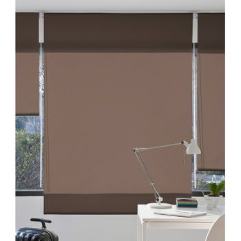 Estor Enrollable Translucido Liso Jerte De 80 X 230 Cm. Café, Decoración Nuevo Estilo