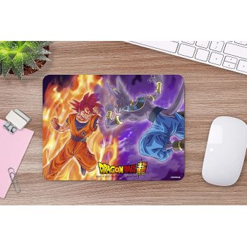 Oedim Alfombrilla De Ratón Ordenador Dragon Ball Super Goku Vs Beerus Producto Oficial Toei Animation Pvc | 28x21cm | Productos Originales | Moqueta Pvc | Suelo Vinilico | Decoración Del Hogar | Dbs