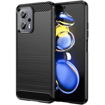 Funda Xiaomi Poco X4 Gt (5g) Carcasa Silicona Gel Negro Fibra Carbono