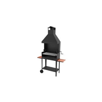 Barbacoa De Carbón Y Leña Bve-84 De 80 Cm Mueble Con Ruedas