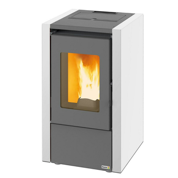 Estufa De Pellet Terra Basic Baeza Blanco De 6,5 Kw